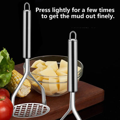 MashMate Stainless Steel Potato Masher – Ergonomic Press for Smooth Mashing & Versatile Kitchen Use