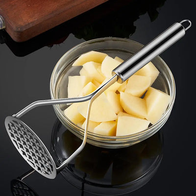 MashMate Stainless Steel Potato Masher – Ergonomic Press for Smooth Mashing & Versatile Kitchen Use