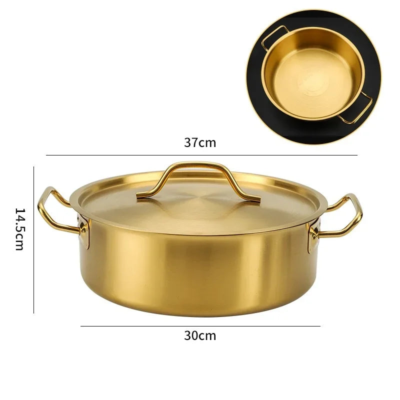 GoldServe Heavy-Duty Stainless Steel Soup Ladle – Golden Plated Restaurant & Home Spoon