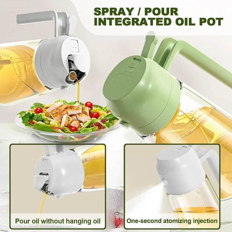 DualFlow 2-in-1 Oil Spray & Pour Bottle – 500ml Olive Oil Dispenser for Air Fryer, BBQ & Healthy Cooking