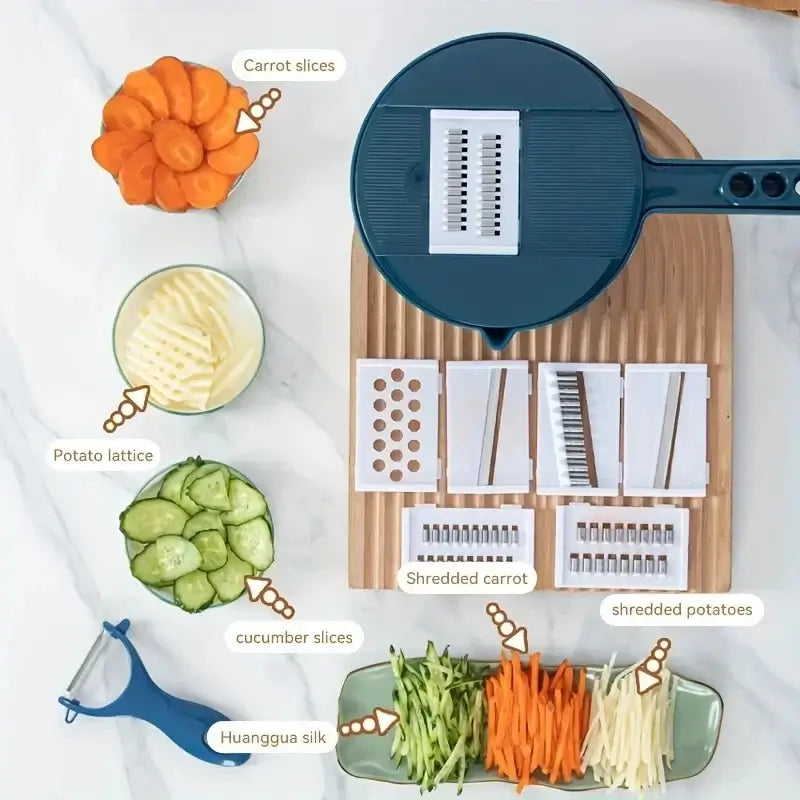 ChopPro 9-in-1 Manual Vegetable Cutter & Grater – Kitchen Essentials Tool