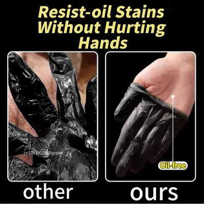 SafeGrip Black Nitrile Disposable Gloves – Powder-Free, Waterproof & Touchscreen-Friendly for Kitchen, Cleaning & Wor