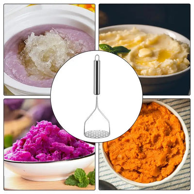 MashMate Stainless Steel Potato Masher – Ergonomic Press for Smooth Mashing & Versatile Kitchen Use