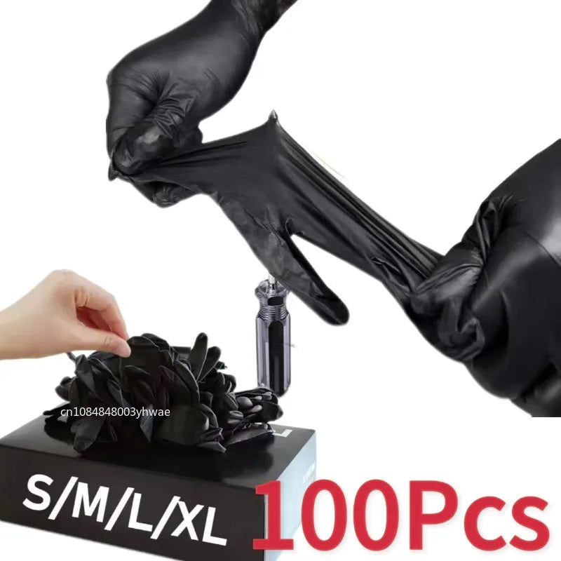 SafeGrip Black Nitrile Disposable Gloves – Powder-Free, Waterproof & Touchscreen-Friendly for Kitchen, Cleaning & Wor
