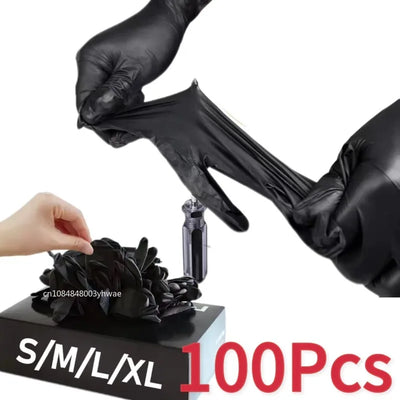 SafeGrip Black Nitrile Disposable Gloves – Powder-Free, Waterproof & Touchscreen-Friendly for Kitchen, Cleaning & Wor