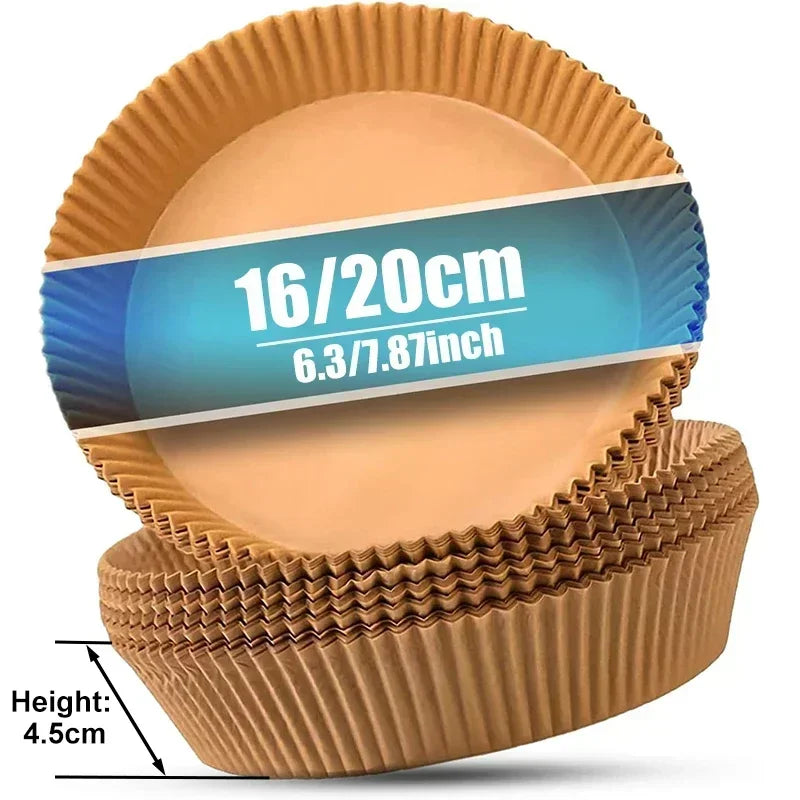 Round Air Fryer Paper Liners – Disposable & Non-Stick