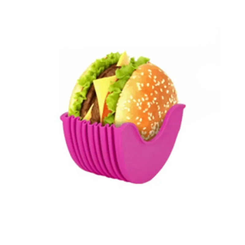 GripShell  Reusable Silicone Burger Holder – Contact-Free Sandwich Clip for Clean & Convenient Eatin