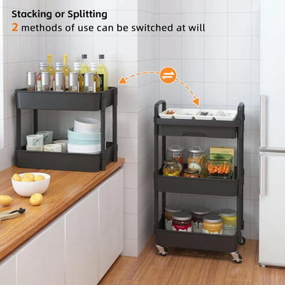 FlexCart™ 3/4-Tier Rolling Storage Organizer – Compact Utility Cart with Wheels for Bathroom, Laundry Room