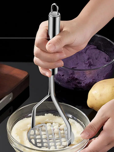 MashMate Stainless Steel Potato Masher – Ergonomic Press for Smooth Mashing & Versatile Kitchen Use