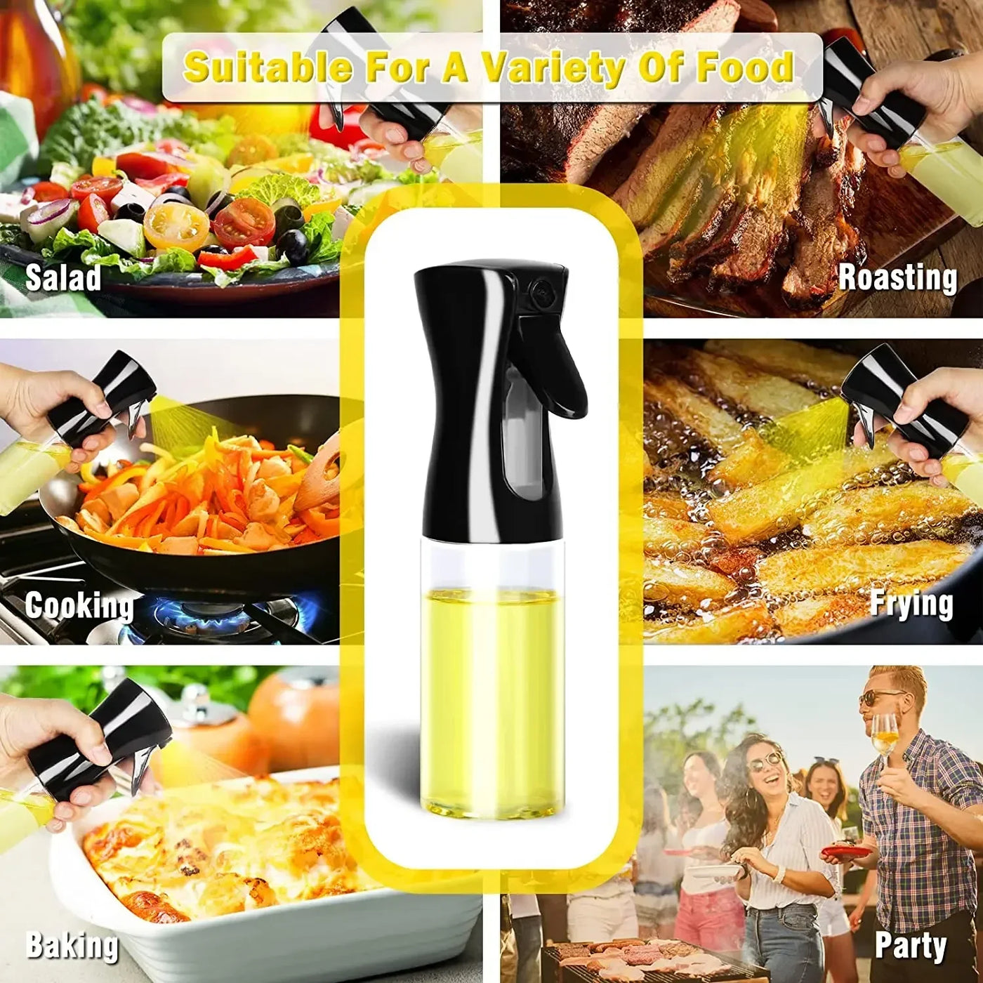 OilMist™ Precision Spray Bottle – 200ml/300ml/500ml Olive Oil Dispenser for Cooking, BBQ & Air Fryer