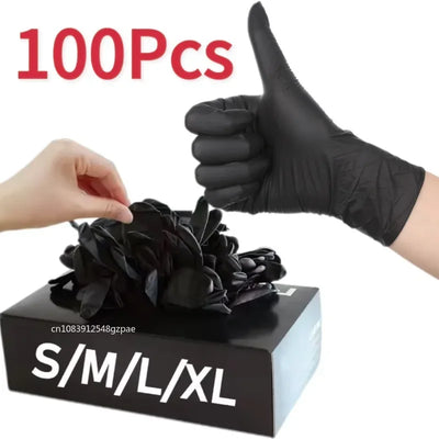 SafeGrip Black Nitrile Disposable Gloves – Powder-Free, Waterproof & Touchscreen-Friendly for Kitchen, Cleaning & Wor