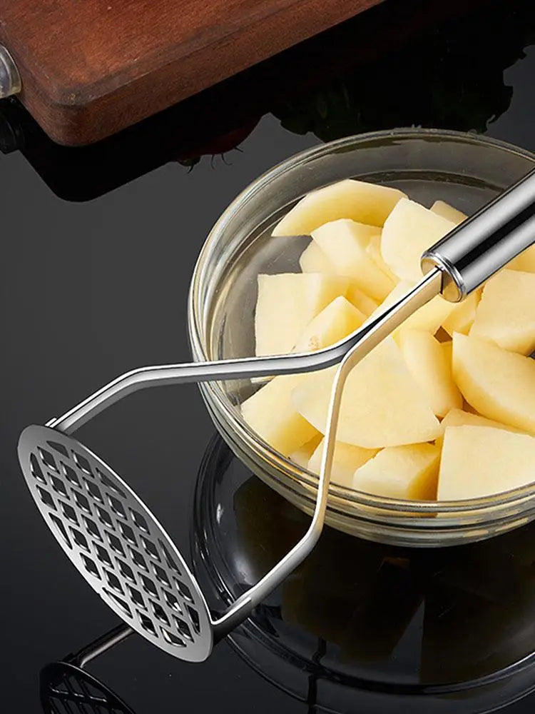 MashMate Stainless Steel Potato Masher – Ergonomic Press for Smooth Mashing & Versatile Kitchen Use