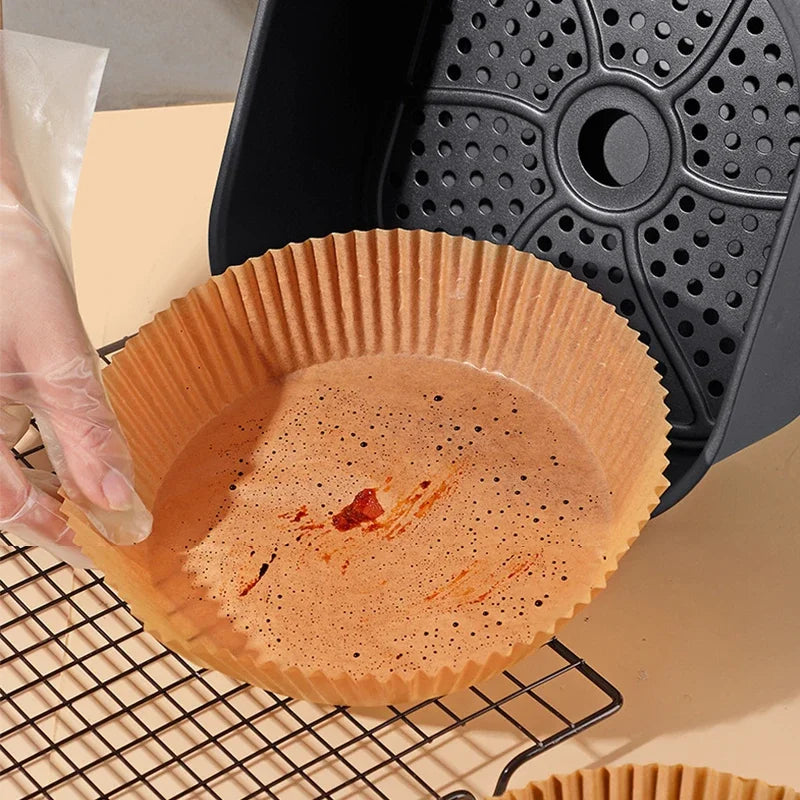 Round Air Fryer Paper Liners – Disposable & Non-Stick
