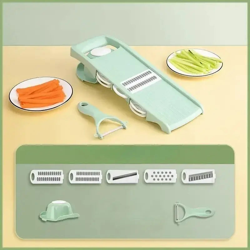SliceMate 7-in-1 Vegetable Slicer & Grater – Multifunctional Kitchen Tool