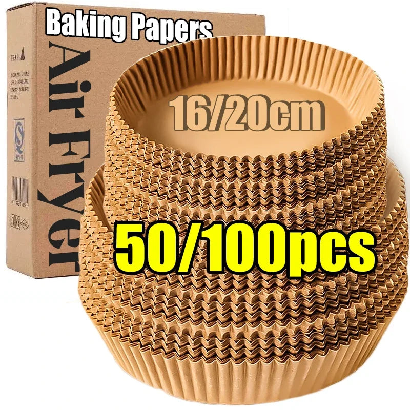 Round Air Fryer Paper Liners – Disposable & Non-Stick