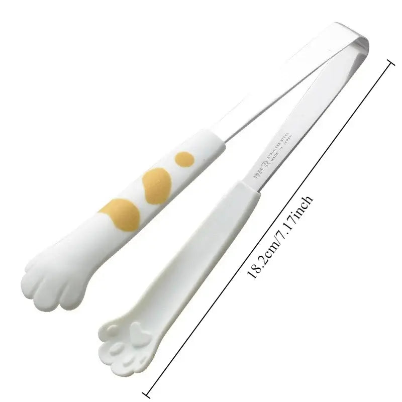 PawGrip  Stainless Steel Cat Paw Tongs – Cute Non-Slip Clamp for Salad, Bread & BBQ
