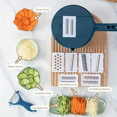 ChopPro 9-in-1 Manual Vegetable Cutter & Grater – Kitchen Essentials Tool