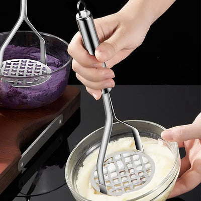 MashMate Stainless Steel Potato Masher – Ergonomic Press for Smooth Mashing & Versatile Kitchen Use
