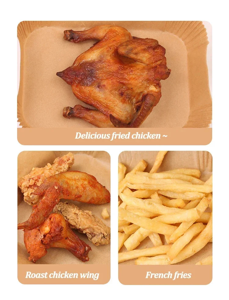 CrispTray – 300PCS Rectangular Air Fryer Liners (22×14CM)