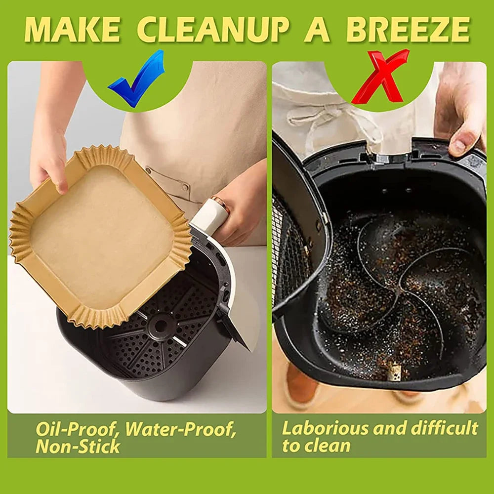 CrispGuard – 300PCS Air Fryer Disposable Paper Liners (23CM)