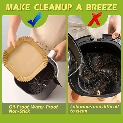 CrispGuard – 300PCS Air Fryer Disposable Paper Liners (23CM)