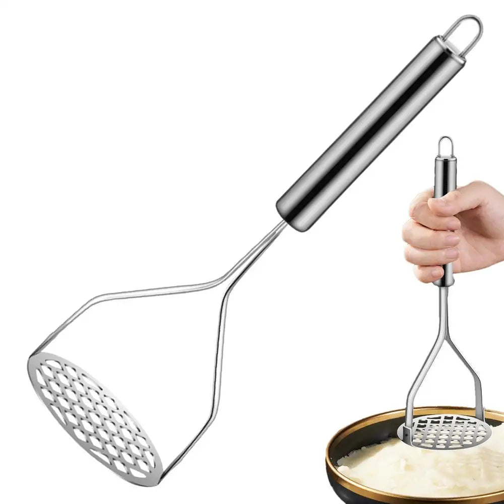 MashMate Stainless Steel Potato Masher – Ergonomic Press for Smooth Mashing & Versatile Kitchen Use