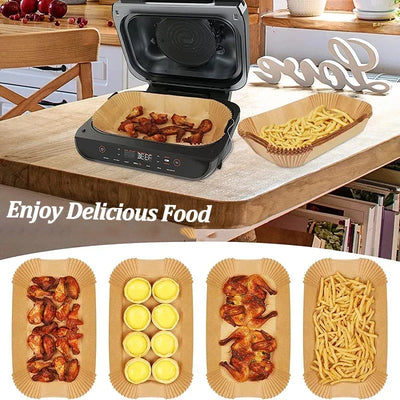 CrispTray – 300PCS Rectangular Air Fryer Liners (22×14CM)