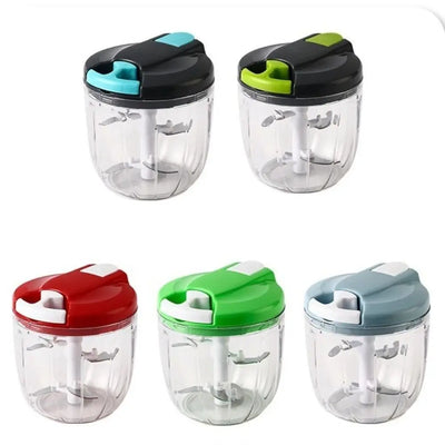 QuickChop Manual Pull-Cord Food Chopper – Easy-Clean Kitchen Processor for Garlic, Onion & Veggies
