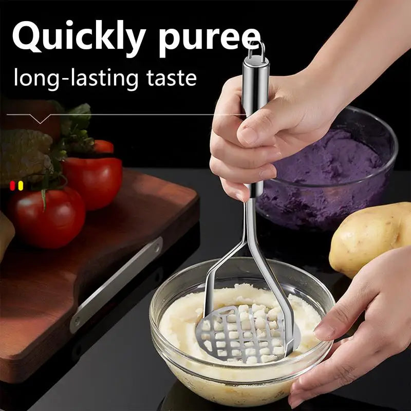 MashMate Stainless Steel Potato Masher – Ergonomic Press for Smooth Mashing & Versatile Kitchen Use