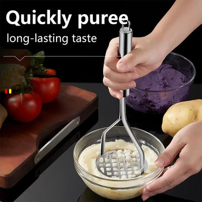 MashMate Stainless Steel Potato Masher – Ergonomic Press for Smooth Mashing & Versatile Kitchen Use