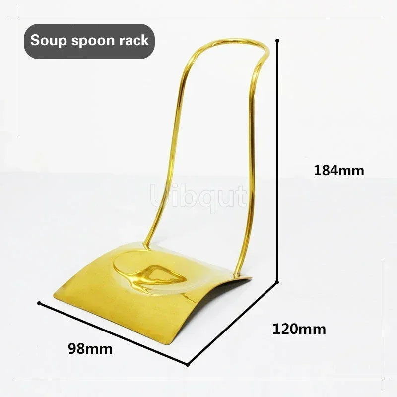 GoldServe Heavy-Duty Stainless Steel Soup Ladle – Golden Plated Restaurant & Home Spoon