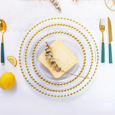 EleganceEdge 13-Inch Decorative Charger Plates – Gold & Silver Plastic Table Set for Weddings