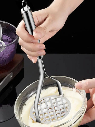 MashMate Stainless Steel Potato Masher – Ergonomic Press for Smooth Mashing & Versatile Kitchen Use