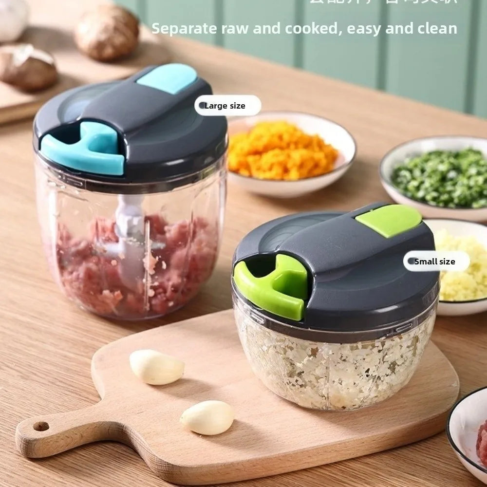 QuickChop Manual Pull-Cord Food Chopper – Easy-Clean Kitchen Processor for Garlic, Onion & Veggies