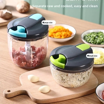 QuickChop Manual Pull-Cord Food Chopper – Easy-Clean Kitchen Processor for Garlic, Onion & Veggies