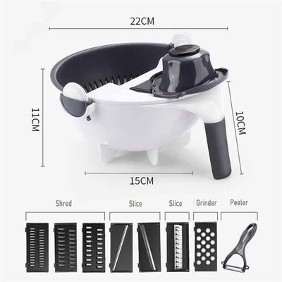 ChopPro 9-in-1 Manual Vegetable Cutter & Grater – Kitchen Essentials Tool