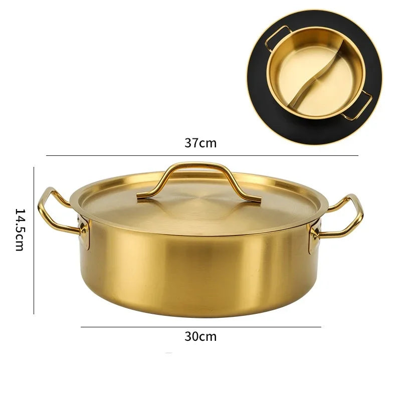 GoldServe Heavy-Duty Stainless Steel Soup Ladle – Golden Plated Restaurant & Home Spoon