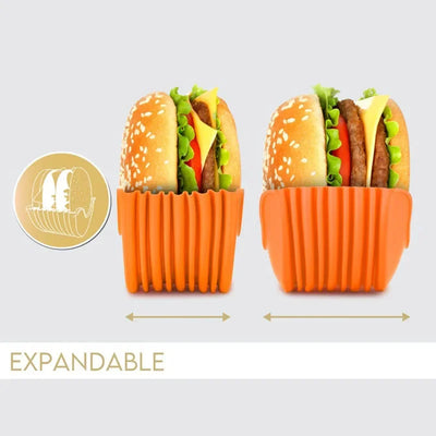 GripShell  Reusable Silicone Burger Holder – Contact-Free Sandwich Clip for Clean & Convenient Eatin