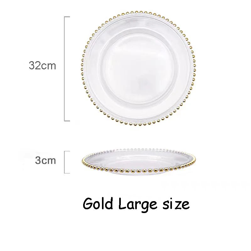 EleganceEdge 13-Inch Decorative Charger Plates – Gold & Silver Plastic Table Set for Weddings