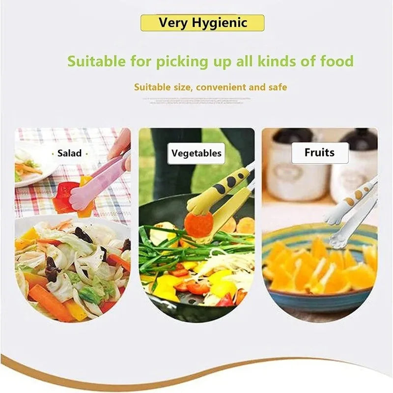 PawGrip  Stainless Steel Cat Paw Tongs – Cute Non-Slip Clamp for Salad, Bread & BBQ