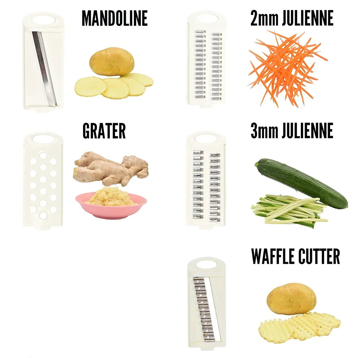 SliceCraft  5-in-1 Mandoline Vegetable Slicer – Multi-Blade Cutter for Chips, Salads & Meal Prep