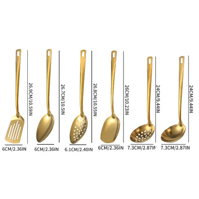 GoldenGlow Korean-Style Stainless Steel Spoon Set – 2/6pcs Elegant Kitchenware