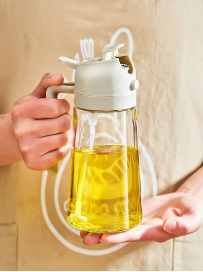 DualFlow 2-in-1 Oil Spray & Pour Bottle – 500ml Olive Oil Dispenser for Air Fryer, BBQ & Healthy Cooking