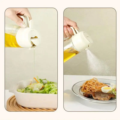 DualFlow 2-in-1 Oil Spray & Pour Bottle – 500ml Olive Oil Dispenser for Air Fryer, BBQ & Healthy Cooking
