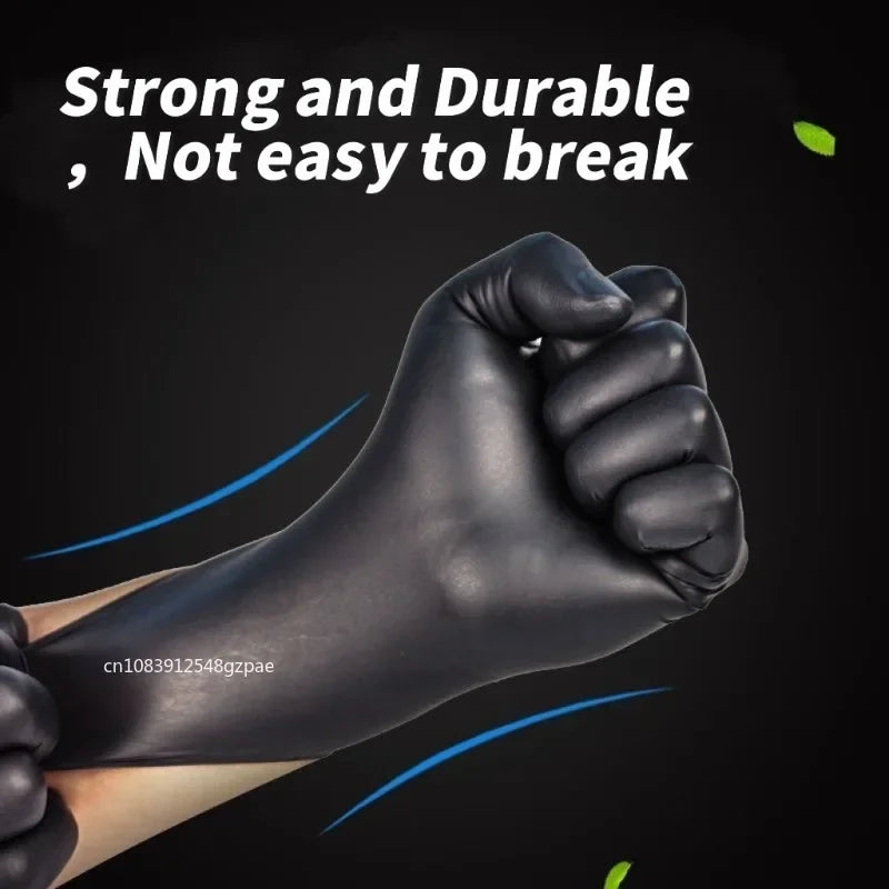 SafeGrip Black Nitrile Disposable Gloves – Powder-Free, Waterproof & Touchscreen-Friendly for Kitchen, Cleaning & Wor