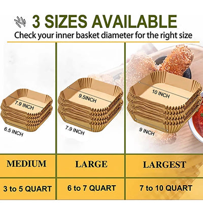 CrispGuard – 300PCS Air Fryer Disposable Paper Liners (23CM)