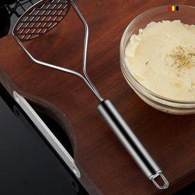 MashMate Stainless Steel Potato Masher – Ergonomic Press for Smooth Mashing & Versatile Kitchen Use