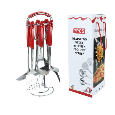 NordicChef 7-Piece Stainless Steel Kitchen Utensil Set – Ceramic Handle Cooking Tools