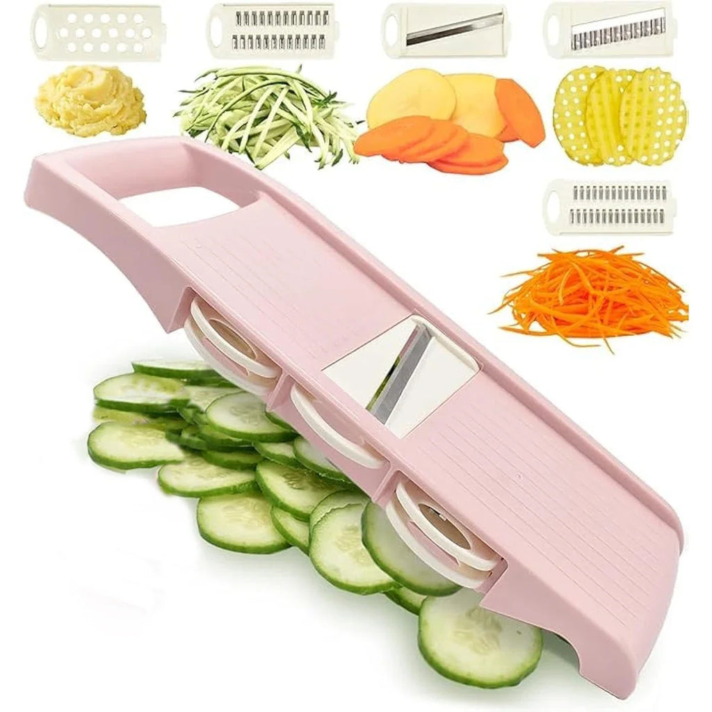 SliceCraft  5-in-1 Mandoline Vegetable Slicer – Multi-Blade Cutter for Chips, Salads & Meal Prep
