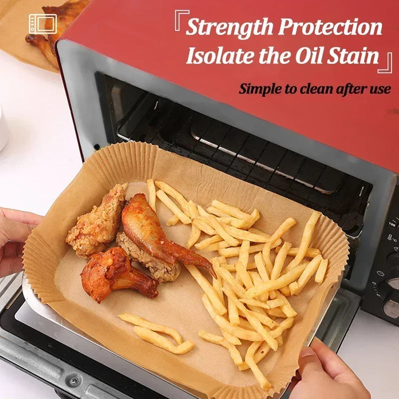 CrispTray – 300PCS Rectangular Air Fryer Liners (22×14CM)